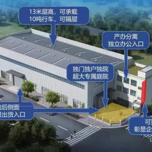 独栋独院钢构厂房，年底交付生产，13米高，50年产权带环评